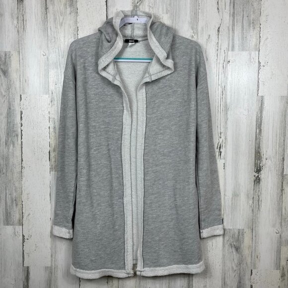 BDG Urban Outfitters hoodie cardigan longline distressed hems pockets gray small - Picture 1 of 8